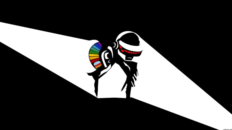 anime, representation, copy space, indoors, black, Daft Punk, black background, 1080P, clothing, standing, leisure activity, black color, nature, sport