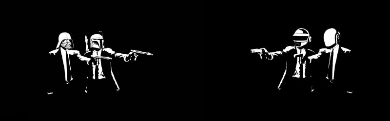 Star Wars, Daft Punk, monochrome, 2K, Pulp Fiction