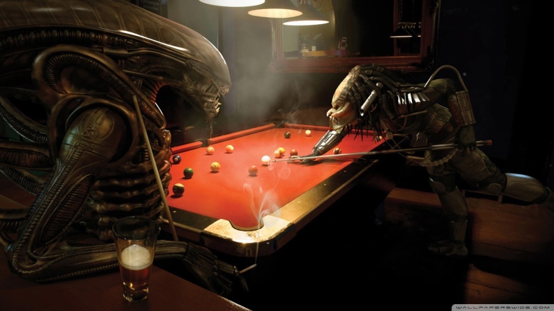 aliens, people, mode of transportation, Xenomorph, alien, 1080P, arts culture and entertainment, working, beer, Alien vs. Predator, standing, musical instrument