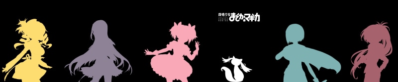 city, triple screen, 5K, anime, night, people, gesturing, studio shot, group of people, outdoors, sky, Miki Sayaka, Sakura Kyoko, adult, Kyuubey, silhouette