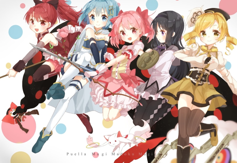 representation, mask, still life, high angle view, arts culture and entertainment, Tomoe Mami, indoors, disguise, white, Akemi Homura, art and craft, Miki Sayaka