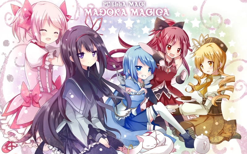 Kaname Madoka, Sakura Kyouko, Sakura Kyoko, anime girls, Tomoe Mami, artwork, Miki Sayaka, Akemi Homura, anime, 1080P, Homura, white skin, Mahou Shoujo