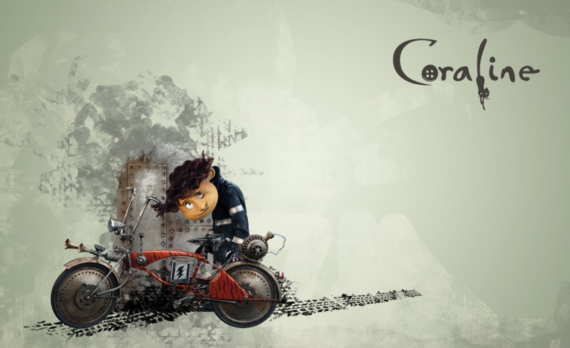 built structure, western script, architecture, one person, Wybie, Lovat, Cartoons, indoors, art and craft, digital composite, day, character, Coraline