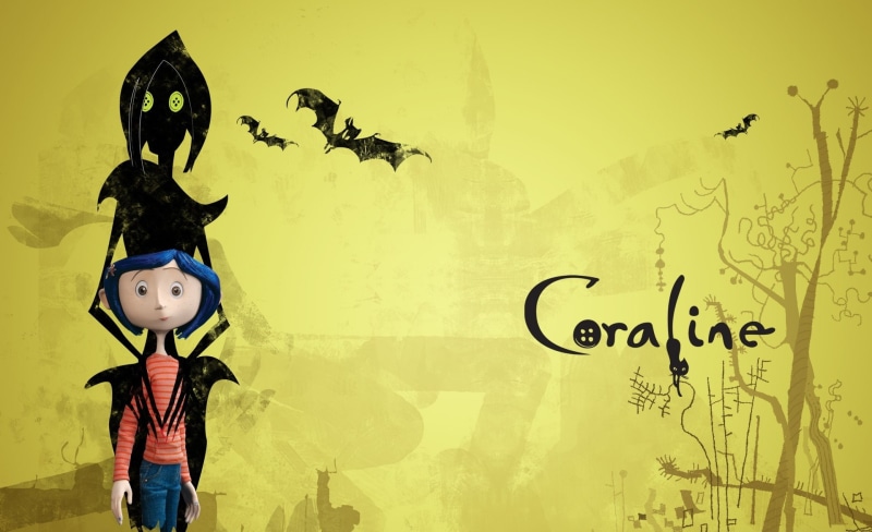 text, Dakota, Cartoons, Coraline, female likeness, childhood, human representation, mural, Fanning, graffiti, wall - building feature, creativity