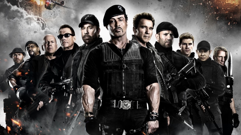 males, Sylvester Stallone, mid adult, 1080P, looking at camera, lifestyles, portrait, aggression, young adult, young men, The Expendables 2, casual clothing