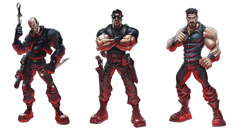 holding, strength, armed Forces, group of people, war, standing, full length, toy, Sylvester Stallone, white background, adult, males, cut out, Hector