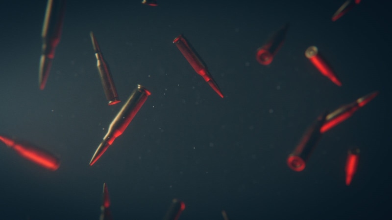 720P, music, directly above, ammunition, black color, black background, reflection, bullet, digital, focus on foreground, night, video games, full frame