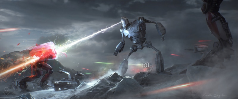 Ready Player One, The Iron Giant, Battle, Movie, 4K, Robot