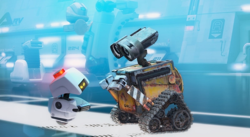 motor vehicle, metal, day, machinery, still life, Cartoons, wall-e, representation, nature, digital, focus on foreground, robot, technology, 1080P
