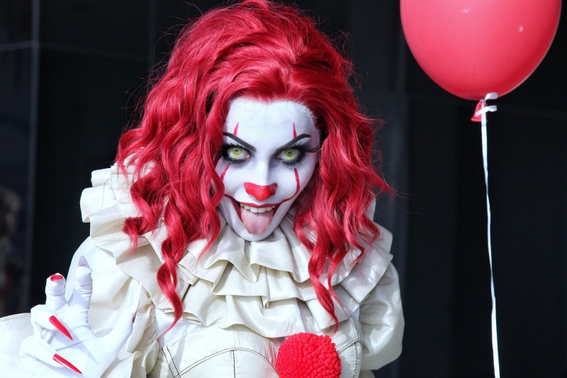Red Hair, Pennywise (It), Clown, Woman, Cosplay, Balloon, Women, Girl, 2K