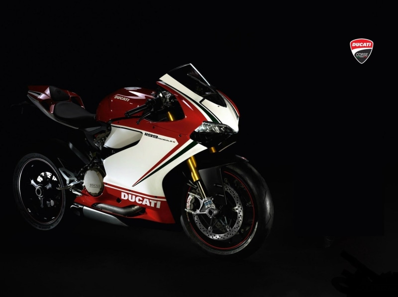 competition, Italy, motorcycle, helmet, 1080P, mode of transportation, luxury, sports race, wheel, night, car, black background, red, speed, Panigale 1199