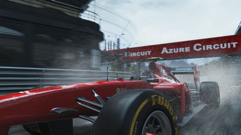 blurred motion, city, wet, Ferrari, water, text, outdoors, scuderia, formula, rainy season, red, nature, no people, rain, wheel, day, transportation, western script