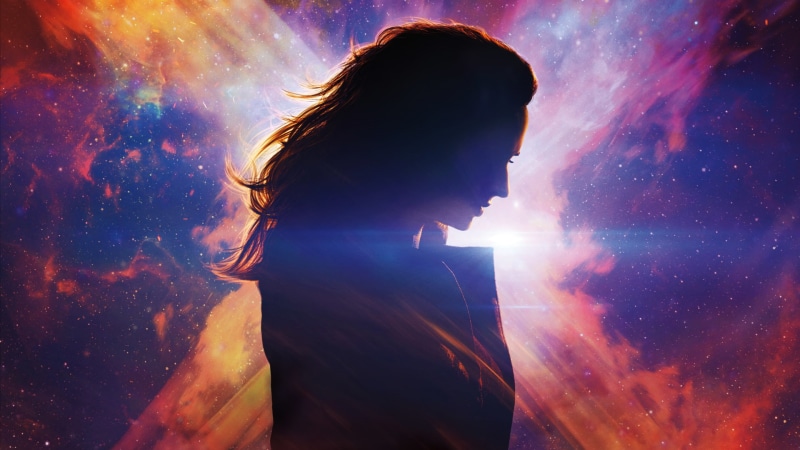 X-Men: Dark Phoenix, adult, Marvel Comics, Fire, galaxy, astronomy, Superhero, teenager, space, one person, headshot, Dark Phoenix, digital composite, waist up