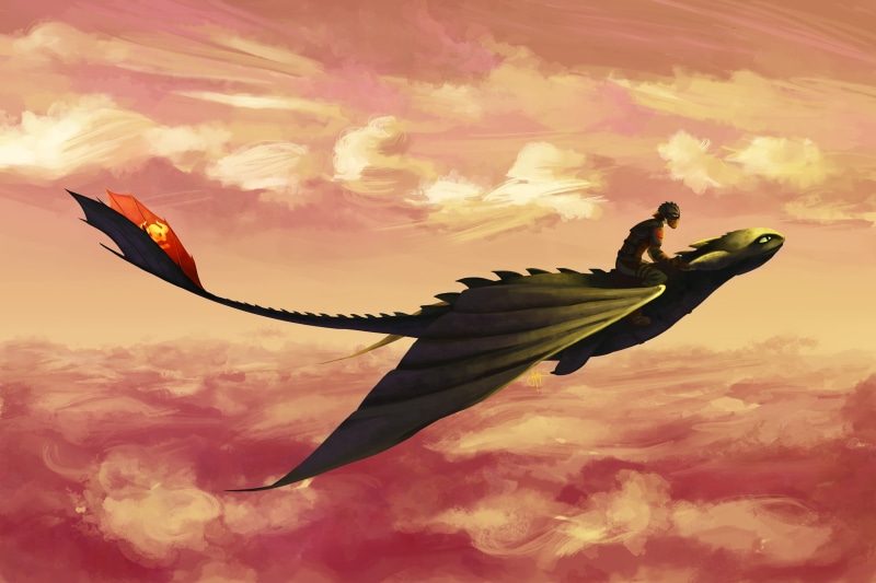 beauty in nature, outdoors, flying, deviantart, no people, cloud - sky, vertebrate, how to train your dragon the hidden world, animated movies, nature