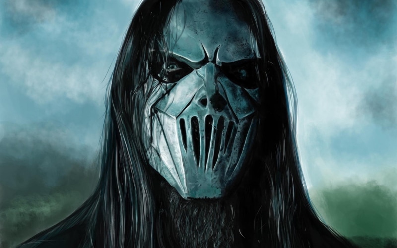 fear, adult, bizarre, evil, Mick thomson, fantasy, close-up, human body part, Slipknot, Art, hood - clothing, 1080P, celebration, mystery, portrait, warning sign