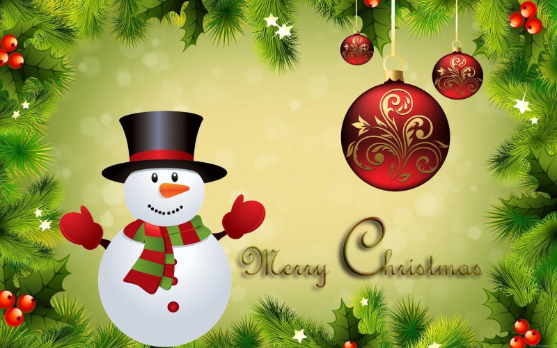 snowman, christmas, 2K, merry, winter, holidays, illustration, balls
