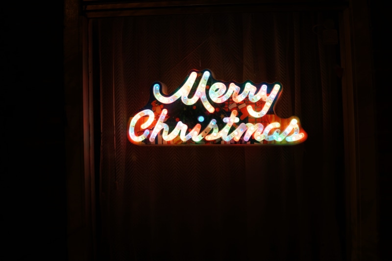 indoors, light fixture, night club, light, information, illuminated, indulgence, neon, multi colored, single word, signage, led, 5K, christmas neon, merry
