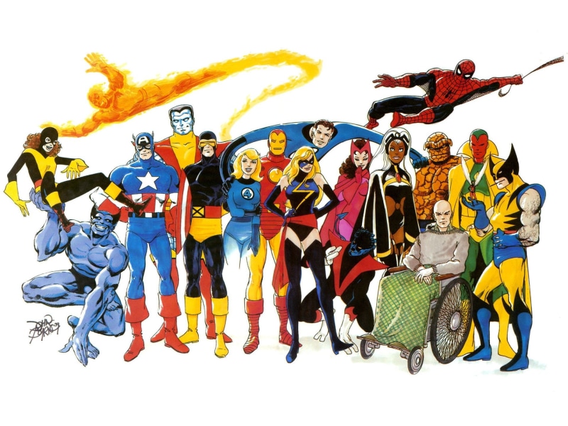 Vision (Marvel Comics), Human Torch (Marvel Comics), Susan Storm, Invisible Woman, Iron Man, Thing (Marvel Comics), Ben Grimm, Johnny Storm, Charles Xavier