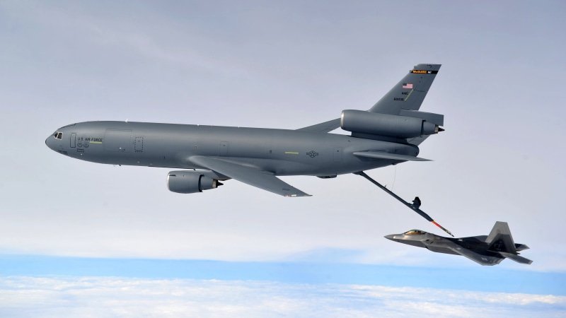 aerospace industry, air vehicle, US Air Force, no people, jet fighter, motion, explosive, 4K, flying, fighter plane, airplane, McDonnell Douglas KC-10 Extender
