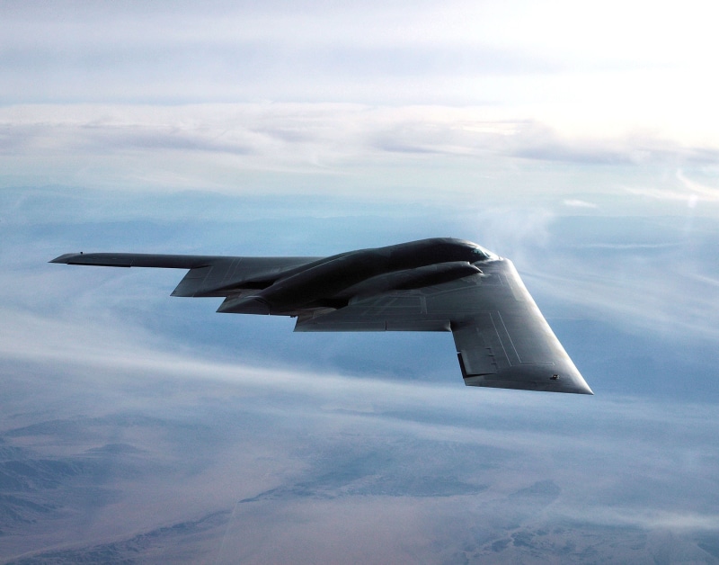 motion, stealth bomber, plane, 1080P, aircraft wing, on the move, flight, transportation, low angle view, sky, fighter, flying, aerospace industry, cloud - sky