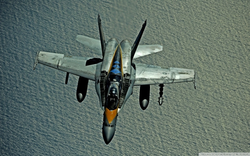 transportation, military airplane, military aircraft, air vehicle, F/A-18 Hornet, mode of transportation, nature, air force, fighter, gray, no people, aircraft