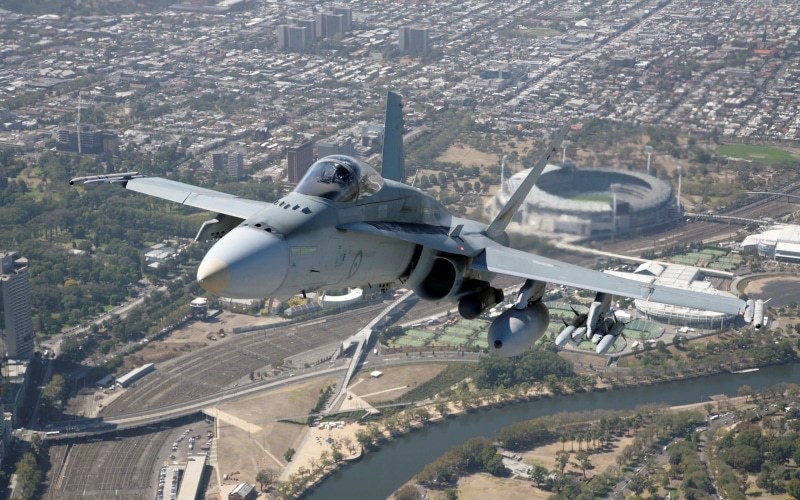 military, transportation, military aircraft, McDonnell Douglas F/A-18 Hornet, mode of transportation, airport, aerial view, air vehicle, nature, building exterior