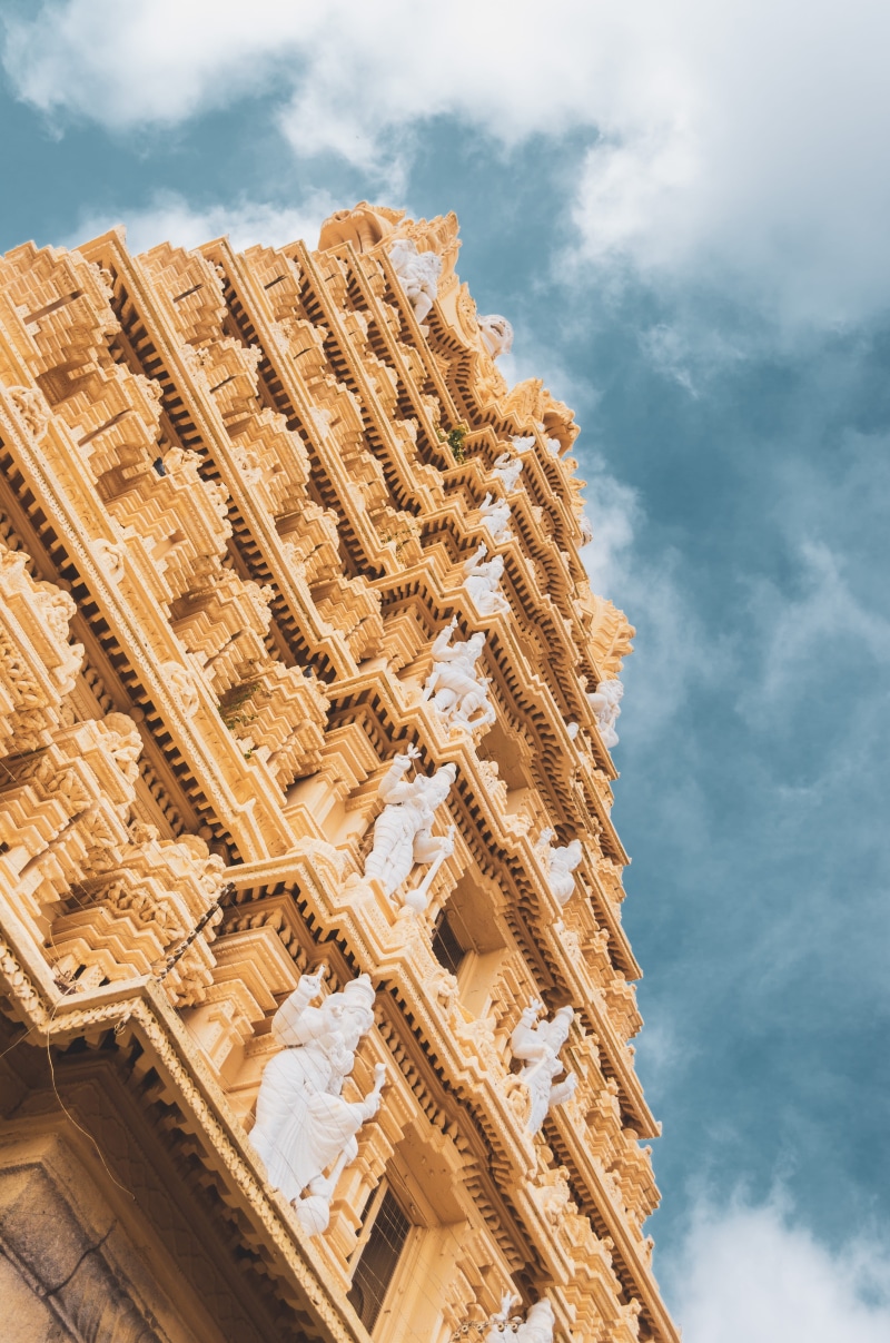 outdoors, the past, scenery, city, aerial view, building exterior, spire, religion, day, architecture, mysuru, town, metropolis, hindu temple, chamundi hill
