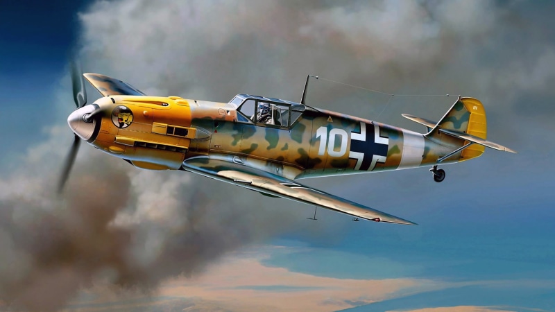 flying, 1080P, emergency services occupation, plane, airplane, travel, military aircraft, side view, no people, cloud - sky, sky, on the move, Messerschmitt