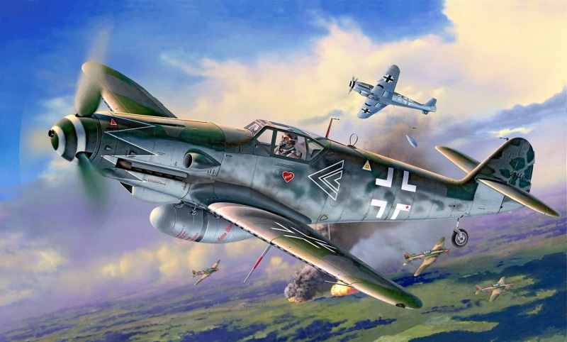 outdoors, sky, Luftwaffe, aircraft, painting, flying, digital composite, motion, side view, 720P, fighter plane, plane, Messerschmitt, military aircraft
