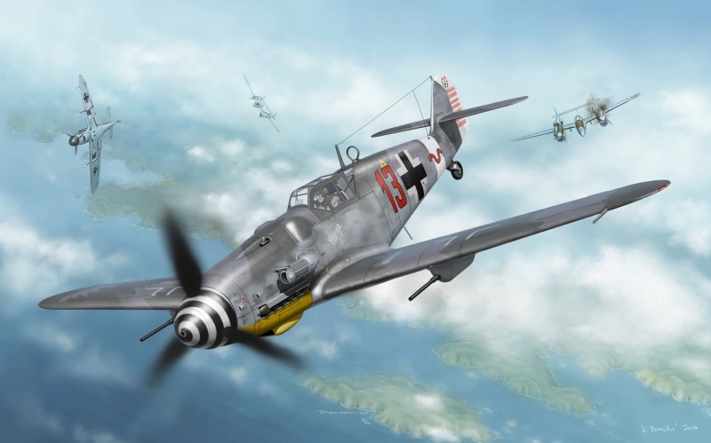 military aircraft, Germany, artwork, World War II, Messerschmitt, 1080P, Messerschmitt Bf-109, Luftwaffe