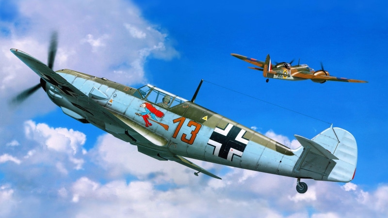 Messerschmitt Bf-109, artwork, Germany, military aircraft, 1080P, Bristol Beaufort, Luftwaffe, World War II, Messerschmitt
