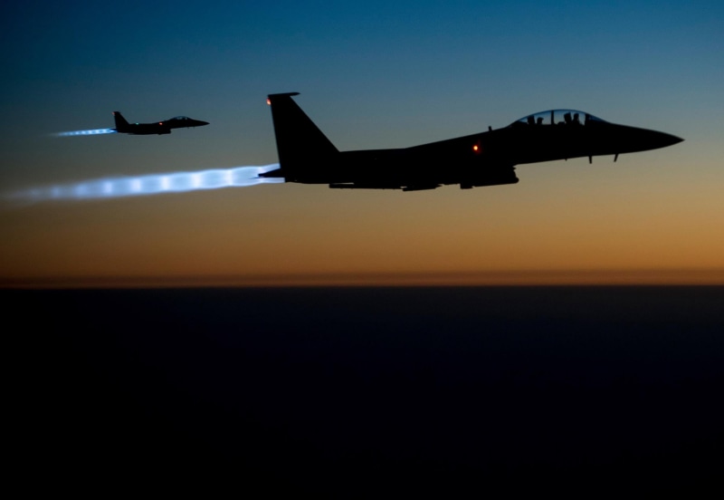 1080P, plane, nature, jet fighter, scenics - nature, mid-air, outdoors, sunset, military aircraft, silhouette, orange color, aircraft, low angle view