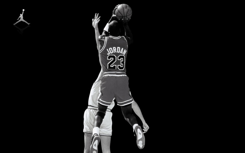 effort, Michael Jordan, lifestyles, adult, healthy lifestyle, strength, shorts, rear view, sport, men, black background, 720P, motion, sportsman