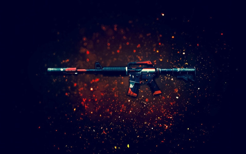 1080P, control, assault rifle, nature, transportation, indoors, security, gun, close-up, wet, selective focus, black, water, night, safety, illuminated