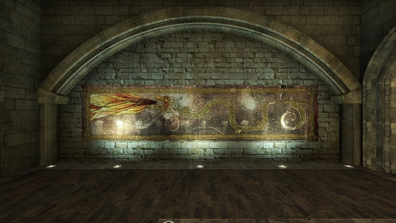 architecture, belief, the past, art and craft, painting, yellow, wall - building feature, Dragon Lore, 1080P, dragon, representation, Counter-Strike: Global Offensive