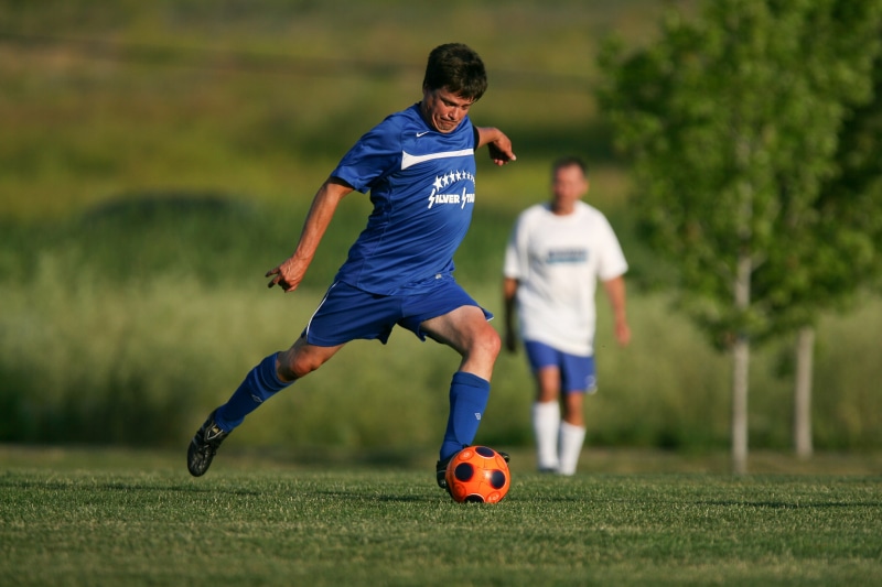 2K, grass, day, ball, sports clothing, playing, real people, competitive sport, two people, action, competition, soccer player, men, teenager, soccer