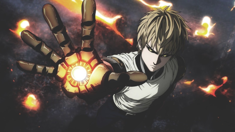 casual clothing, lifestyles, nature, leisure activity, glowing, Genos, light, one person, One-Punch Man, fire, digital, night, 1080P, real people