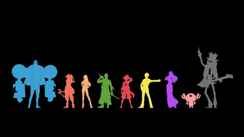 Sunglasses, Minimalist, Nami (One Piece), Monkey D. Luffy, Katana, Franky (One Piece), Usopp (One Piece), 1080P, Guitar, One Piece, Zoro Roronoa, Sword