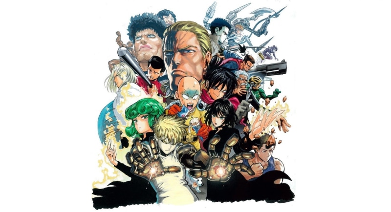 people, mature adult, Fubuki, Genos, mature women, women, females, two people, young adult, white background, Silver Fang, Saitama, adult, mid adult, front view