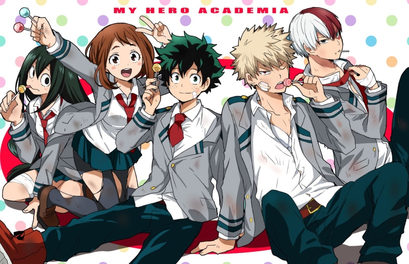 Izuku Midoriya, My Hero Academia, Tsuyu Asui, Katsuki Bakugou, Ochaco Uraraka, Anime, Shouto Todoroki, 1080P