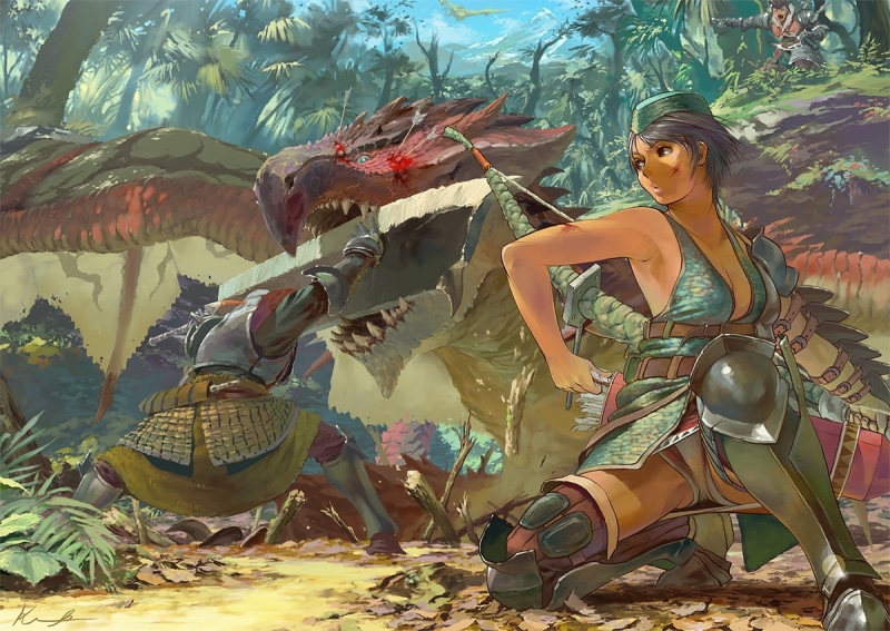 hot, hunter, monster, hd, monster hunter, art, x, anime, 480P