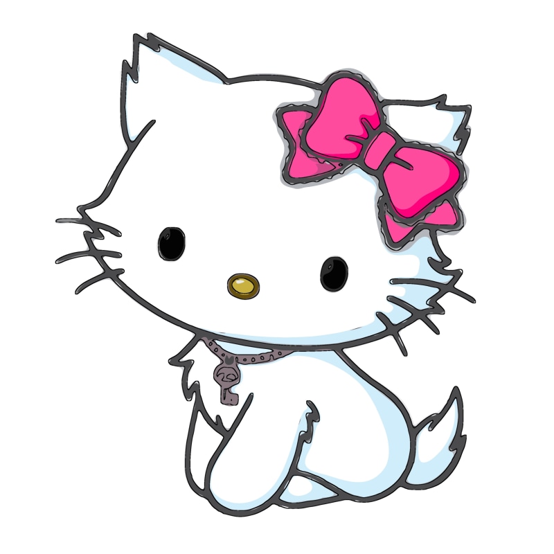 Hello Kitty, kitty, anime, art, hd, 2K, hello, x
