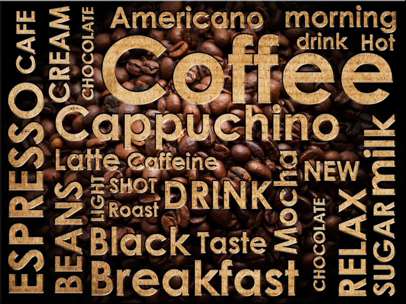 coffee - drink, concepts, alphabet, americano, large group of objects, sign, overlay, coffee, single Word, art and craft, latte, cappuchino, technology