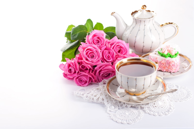 pink Color, close-up, cafe, plate, Cup, no People, the sweetness, tea - Hot Drink, drink, mug, rose - Flower, table, cultures, lace, heat - Temperature