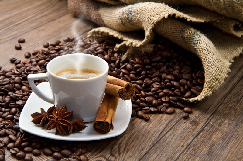 anis, caffeine, breakfast, espresso, coffee, coffee - Drink, coffee Crop, bag, roasted, hot drink, freshness, cinnamon, wood - Material, food and drink