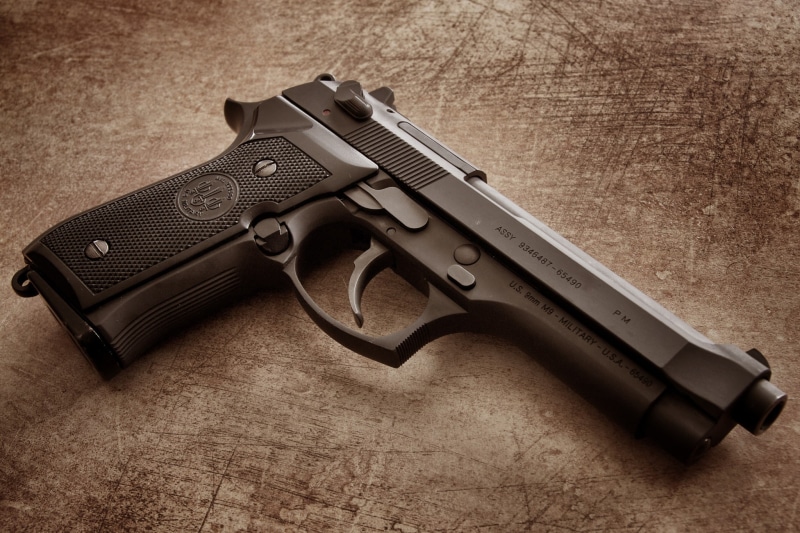Beretta, handgun, aggression, gun, social issues, still life, pistol, warning sign, close-up, Pneumatic, ammunition, black color, weapon, automatic, M92FS