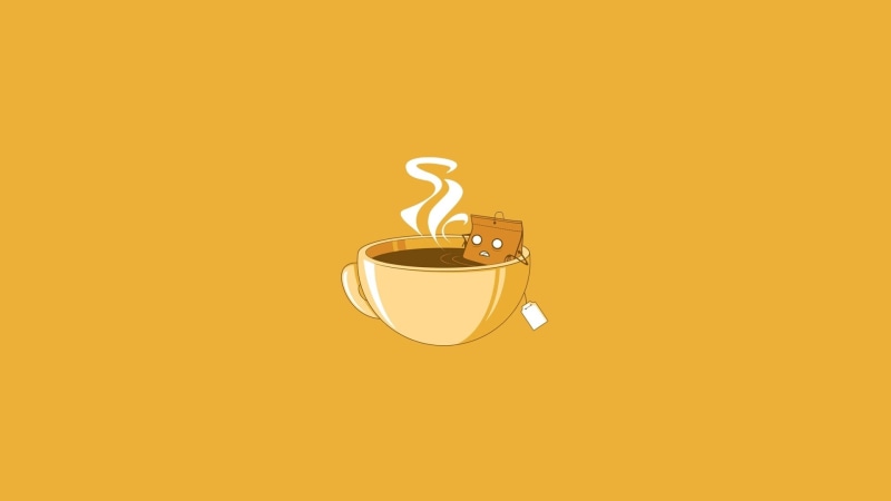 humor, yellow, indoors, gold colored, single object, simple background, food and drink, cup, bag, clip, refreshment, drawing, coffee cup, orange color