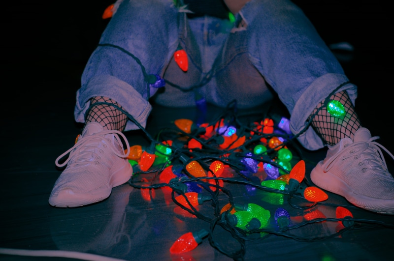 art and craft, wire, nature, illinois, dark, one person, fashion, illuminated, human body part, legs, jeans, glowing, real people, men, front view, human hand