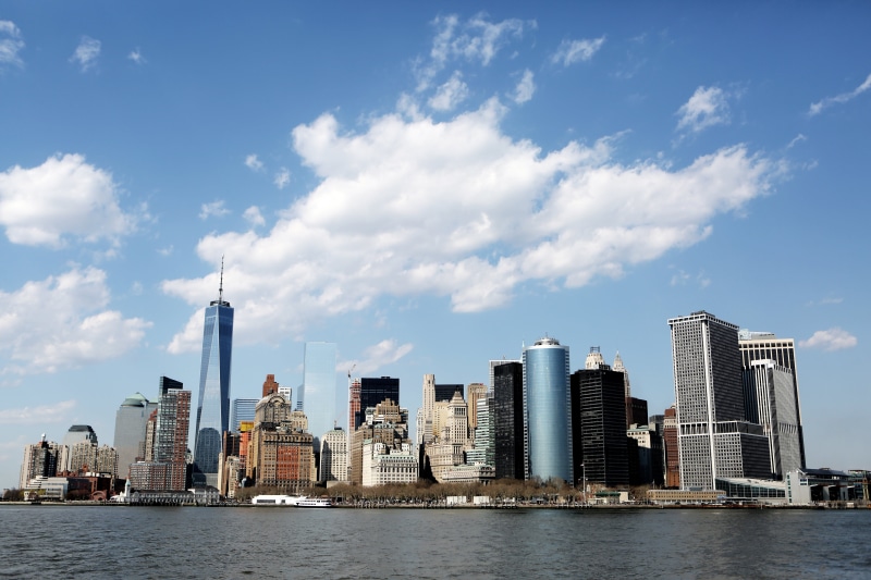 modern, skyscraper, building, New York City, tower, landscape, cityscape, financial district, tall - high, waterfront, 5K, sky, outdoors, Battery Park City