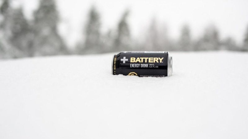 energy drinks, single word, number, tree, message, no people, nature, text, cold temperature, gray, day, snow, close-up, battery, focus on foreground, 1080P